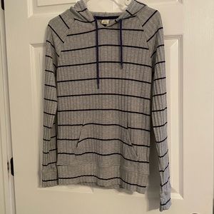 3 for $25 gray & blue striped sweater shirt